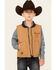 Image #1 - Cowboy Hardware Boys' Flag Skull Canvas Vest, Camel, hi-res