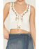 Image #4 - Shyanne Women's Embroidered Tie-Front Tank Top, Cream, hi-res