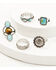 Image #1 - Shyanne Women's Juniper Sky Multi Gem Ring Set - 5 Piece, Silver, hi-res