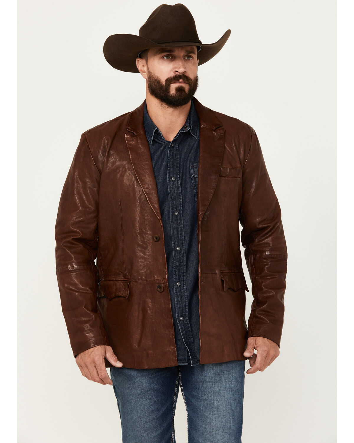 Image #1 - Moonshine Spirit&reg; Men's Leather Blazer, Cognac, hi-res