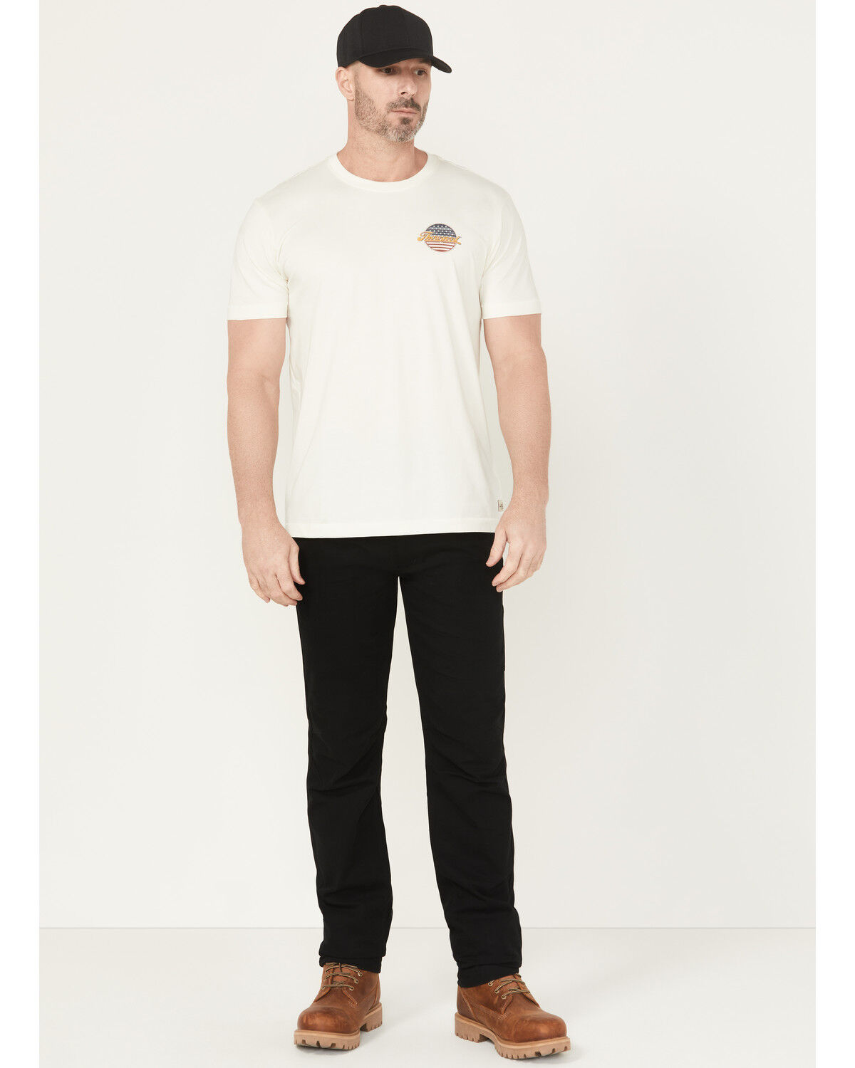 Image #1 - Thorogood Men's Canvas DWR Relaxed Straight Stretch Work Pants, Black, hi-res