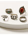 Image #1 - Shyanne Women's Canyon Sunset Red Stone Ring 5-Piece Set, Silver, hi-res