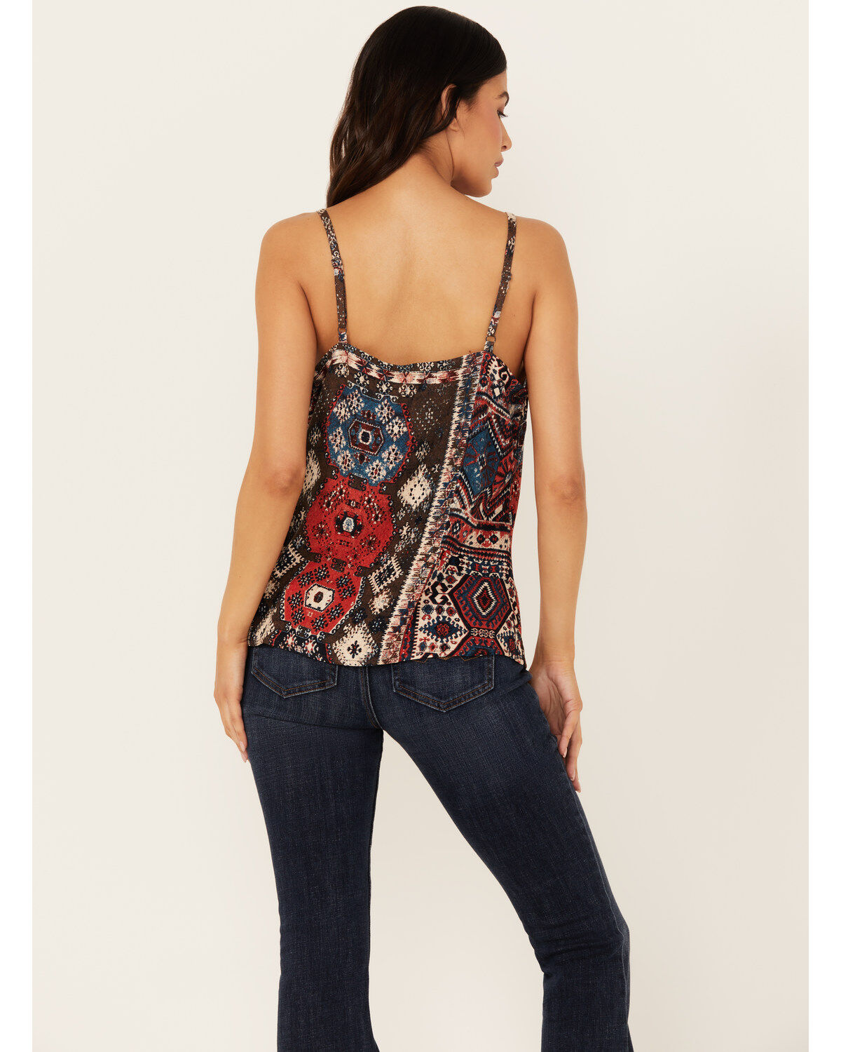 Image #4 - Idyllwind Women's Tampa Lace Trim Cami, Dark Brown, hi-res