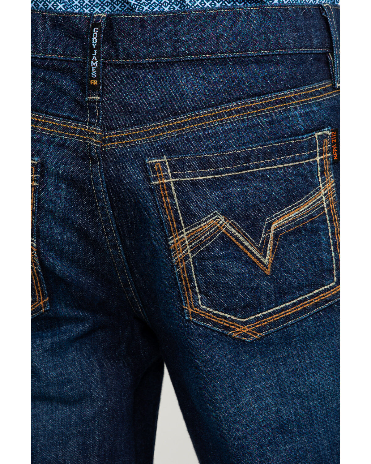 Image #4 - Cody James Men's FR Milliken Dark Slim Bootcut Work Jeans, Indigo, hi-res