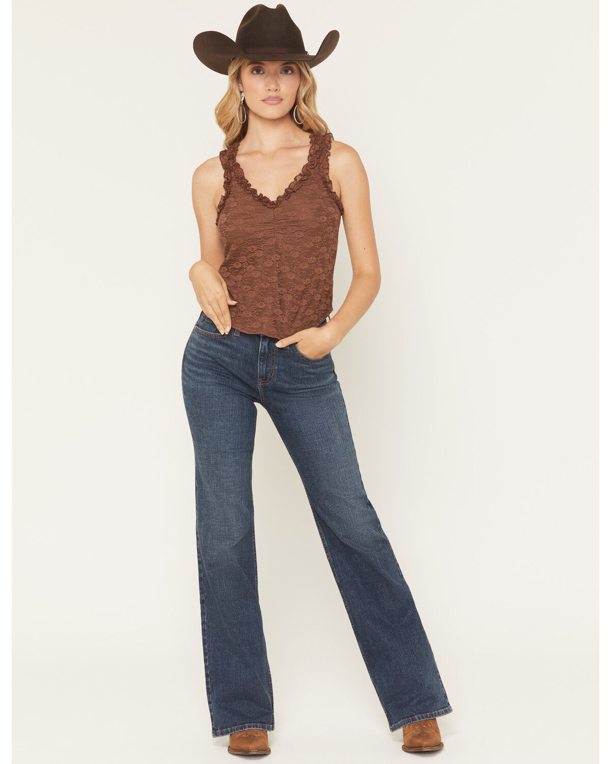 Image #1 - Shyanne Women's Balsam Dark Wash High Rise Slim Wide Leg Stretch Denim Jeans, Dark Wash, hi-res