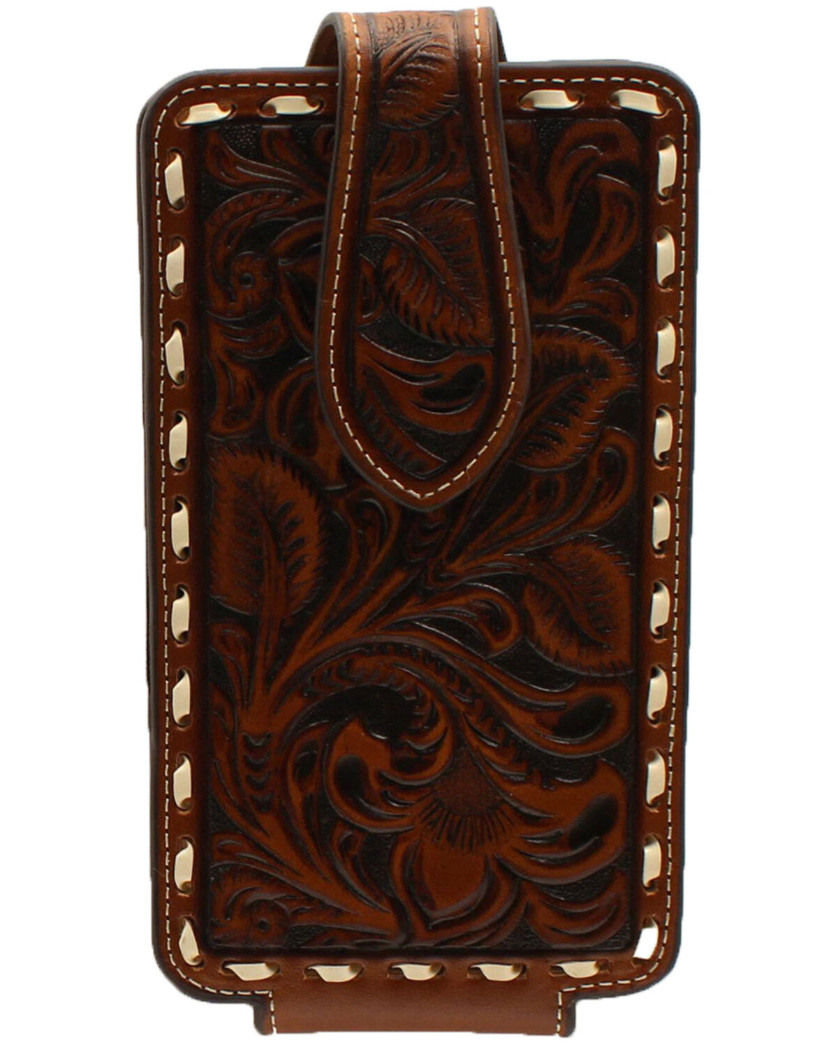 Image #1 - Ariat Men's Cell Phone Case Tooled Wallet, Brown, hi-res