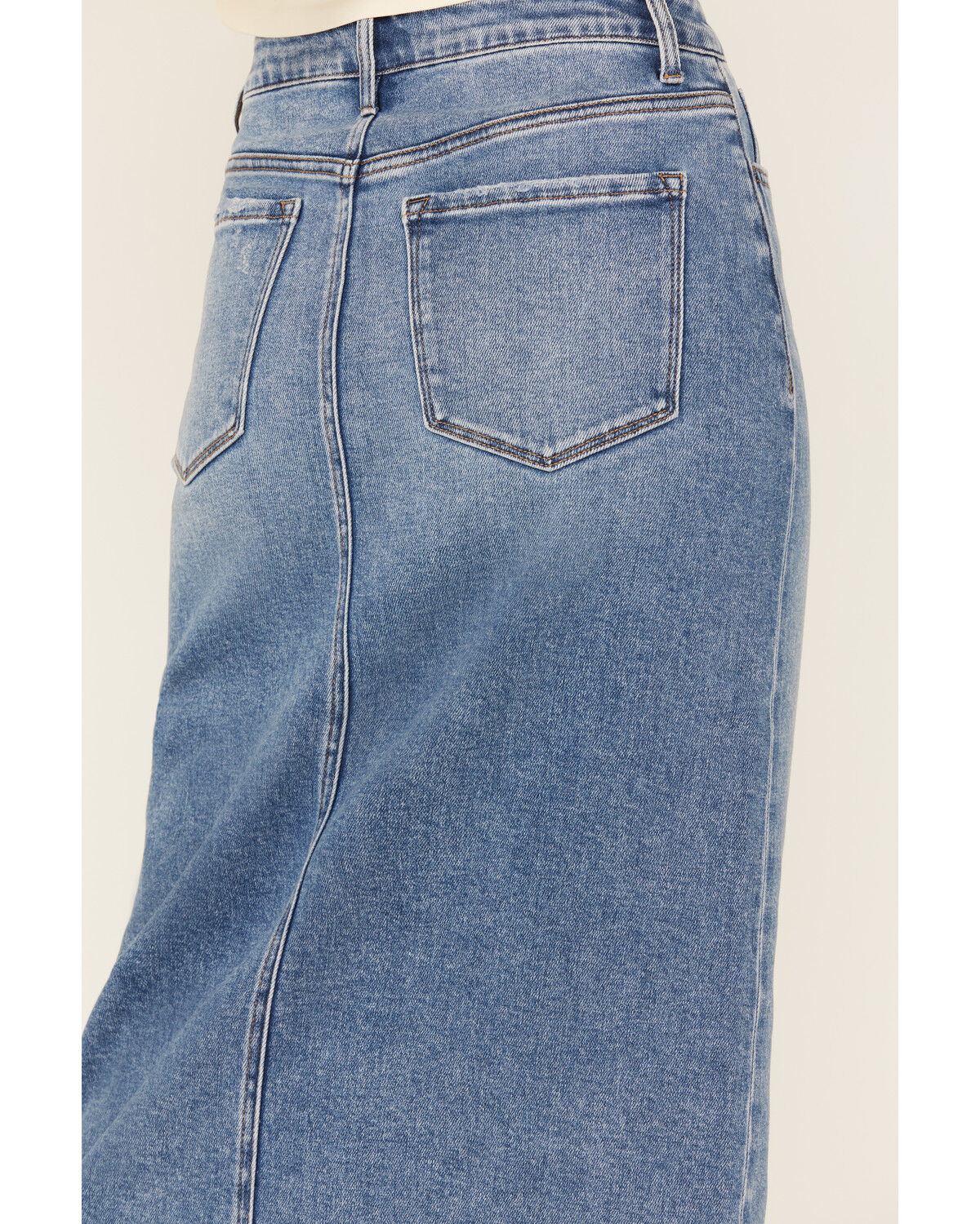 Image #4 - Vervet Women's Medium Wash Denim Midi Skirt, , hi-res