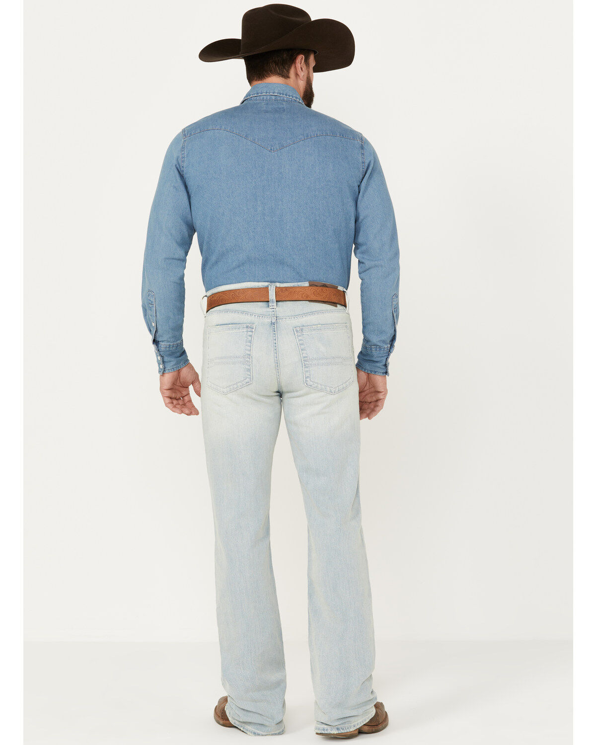 Image #3 - Cody James Men's Pioneer Wash Wyatt Slim Bootcut Stretch Denim Jeans, Light Wash, hi-res