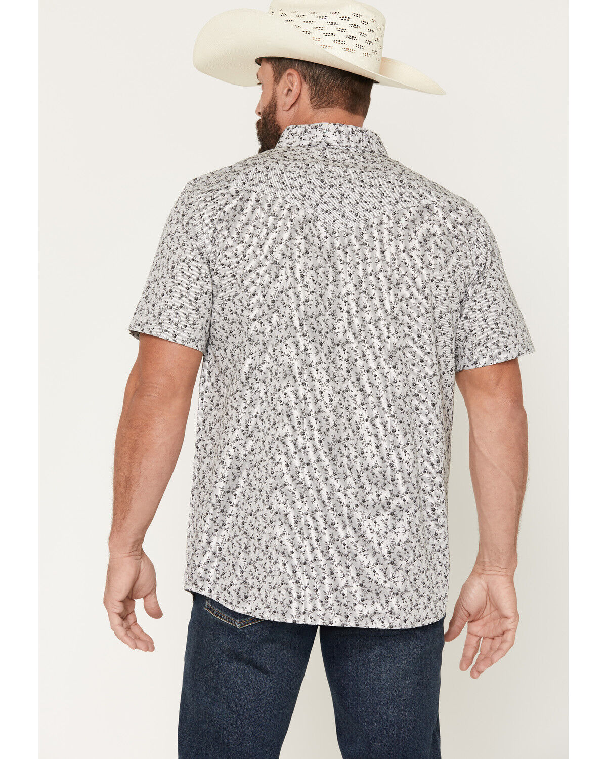 Image #4 - Moonshine Spirit&reg; Men's Runaway Floral Print Short Sleeve Snap Western Shirt, White, hi-res