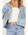 Image #4 - Wrangler Women's Throwback Fringe Jacket, Blue, hi-res