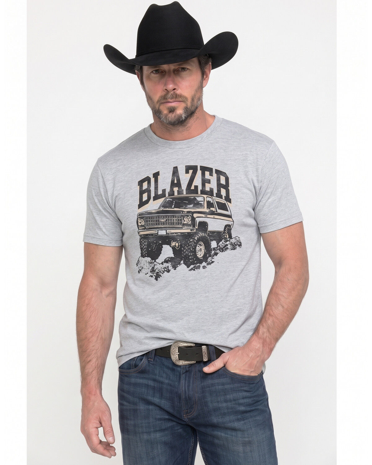 Image #1 - Chevy Men's Big Blazer Short Sleeve Graphic T-Shirt, Heather Grey, hi-res