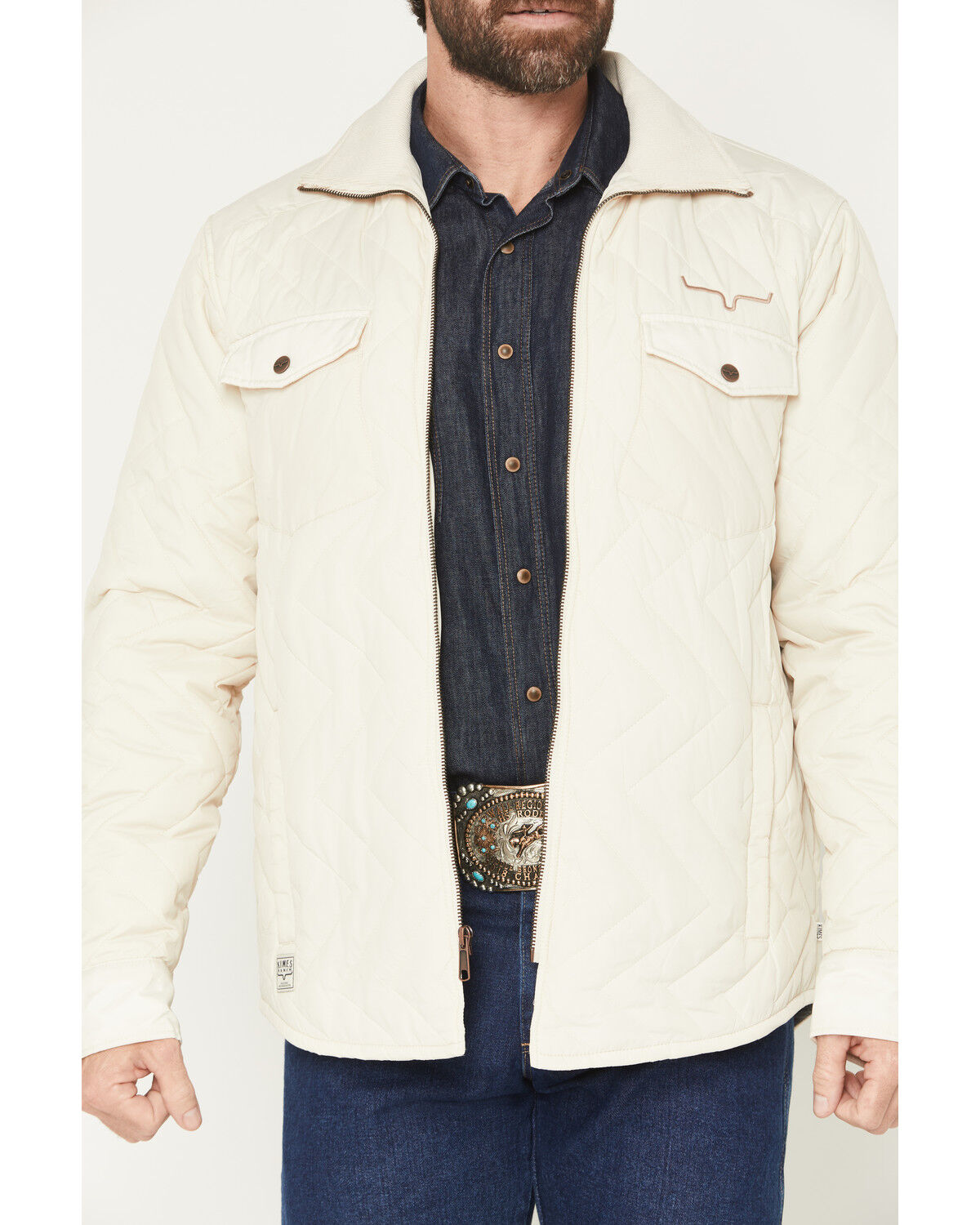 Image #3 - Kimes Ranch Men's Skink Quilted Jacket, Cream, hi-res