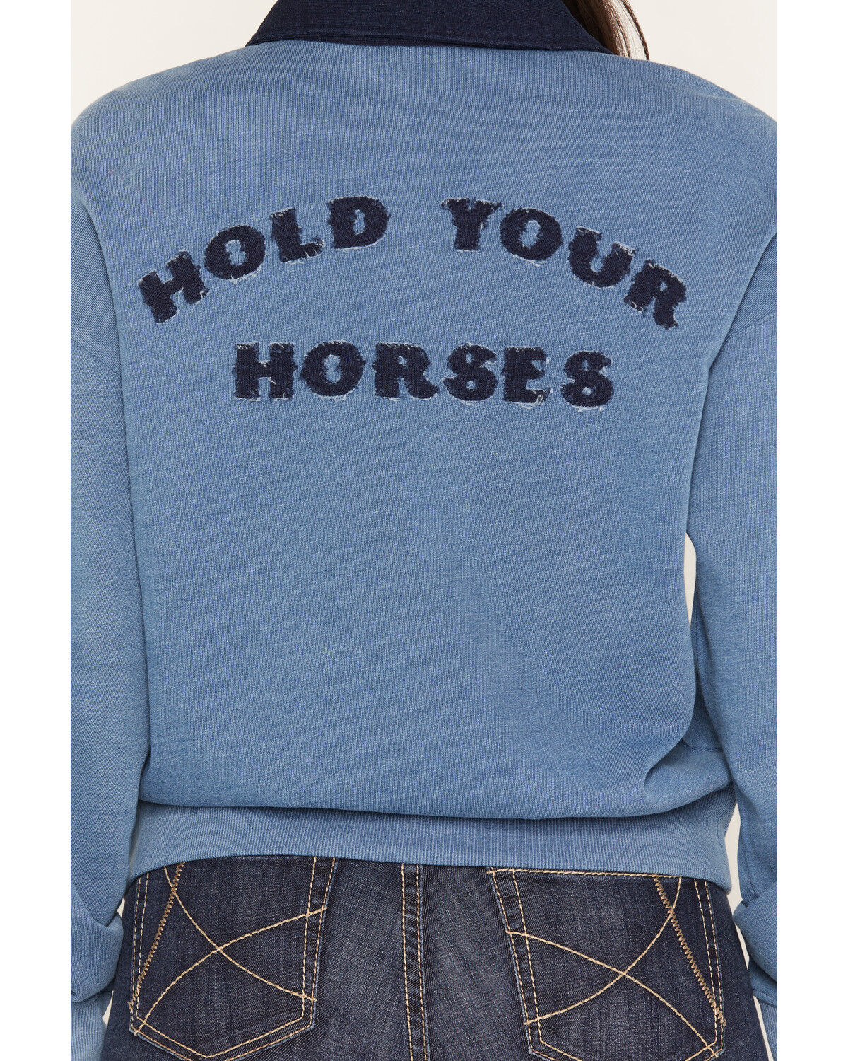 Image #4 - Ariat Women's Hold Your Horses Pullover, Blue, hi-res