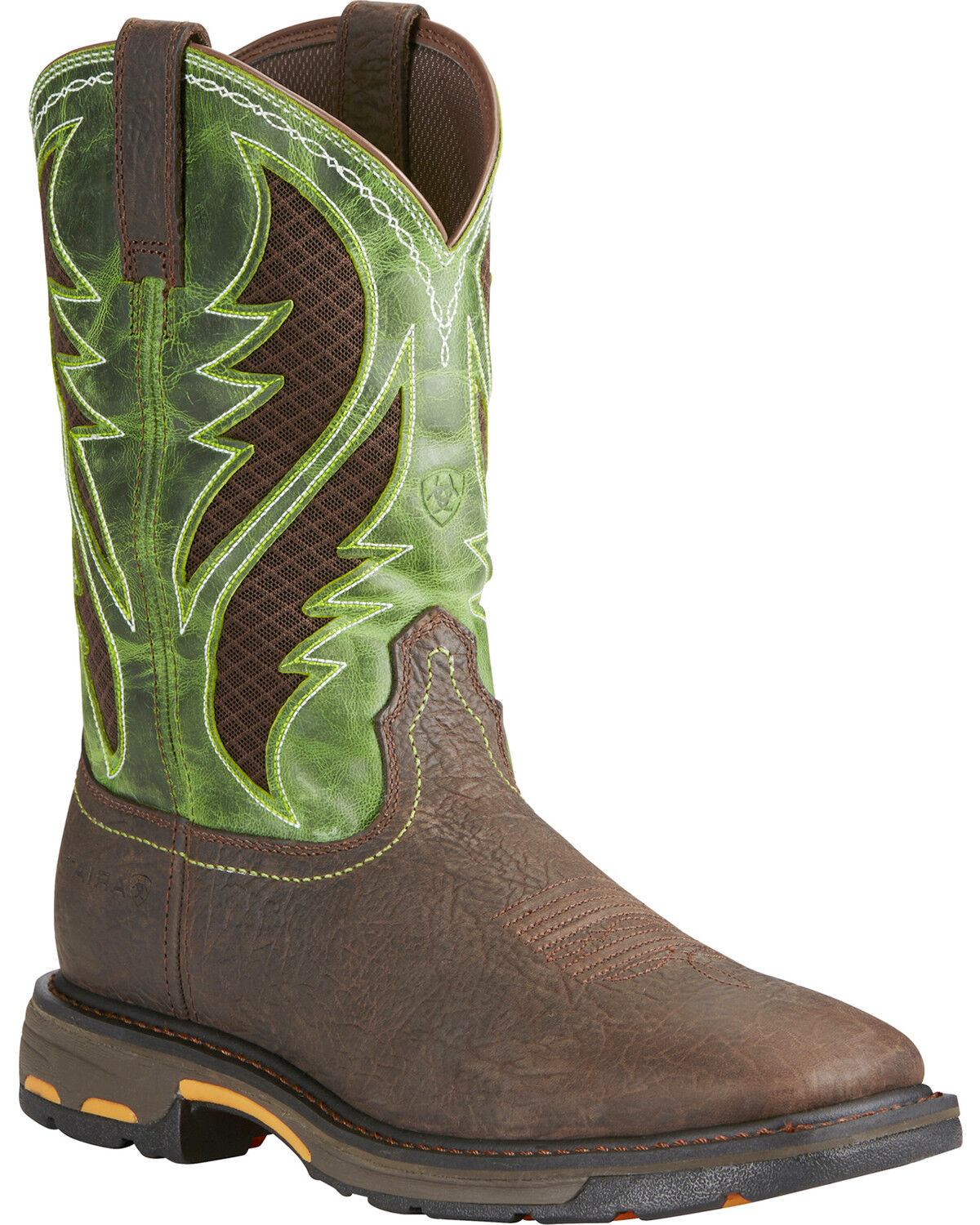 Image #1 - Ariat Men's Brown Workhog VentTek Work Boots - Square Toe, Brown, hi-res
