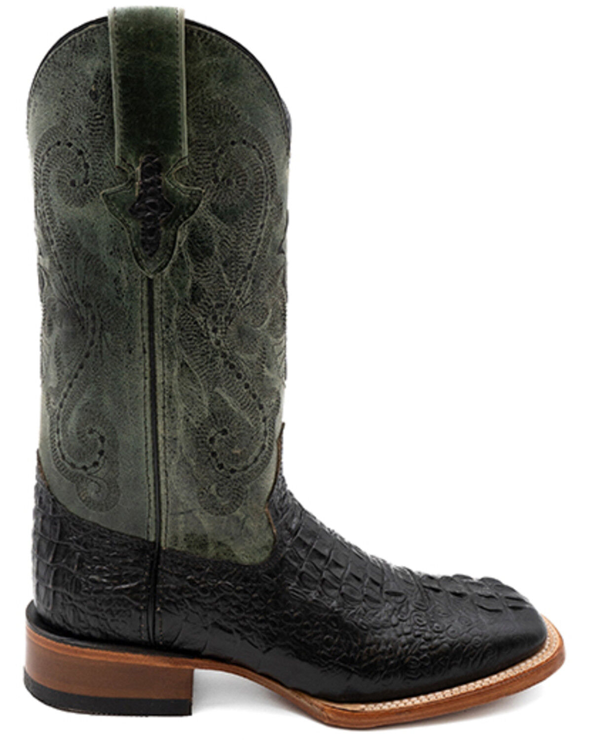 Image #2 - Ferrini Men's Stampede Caiman Print Western Boots - Broad Square Toe, Black, hi-res