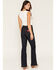 Image #3 - Wrangler X Lainey Wilson Women's Dark Wash High Rise Flare Stretch Denim Jeans, Dark Wash, hi-res