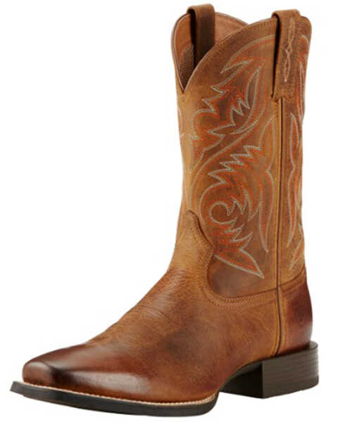 Image #1 - Ariat Men's Sport Herdsman Western Performance Boots - Square Toe, Brown, hi-res