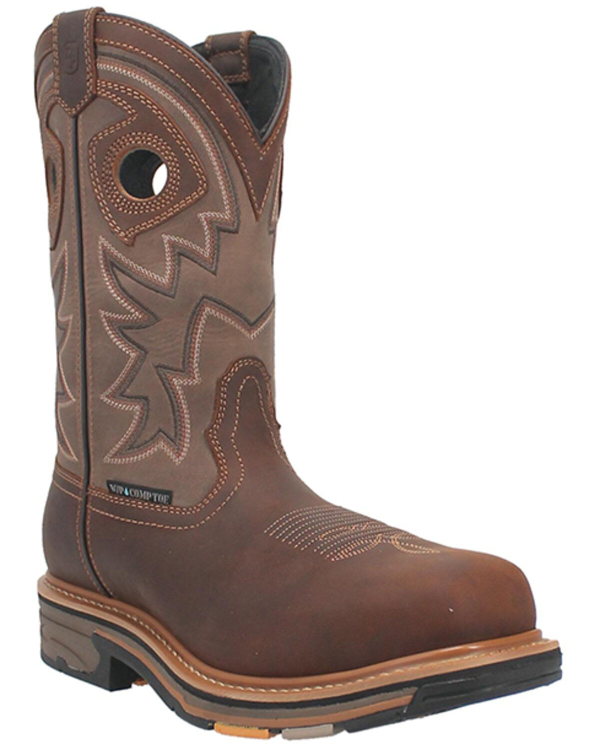 Dan Post Men's Kirk 11" Pull-On Waterproof Work Boots - Broad Square Toe, Tan, hi-res