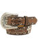 Image #2 - Ariat Girls Studded Cross Inlay Belt, Brown, hi-res