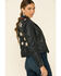 Image #1 - Mauritius Women's Christy Scatter Star Leather Jacket, Navy, hi-res