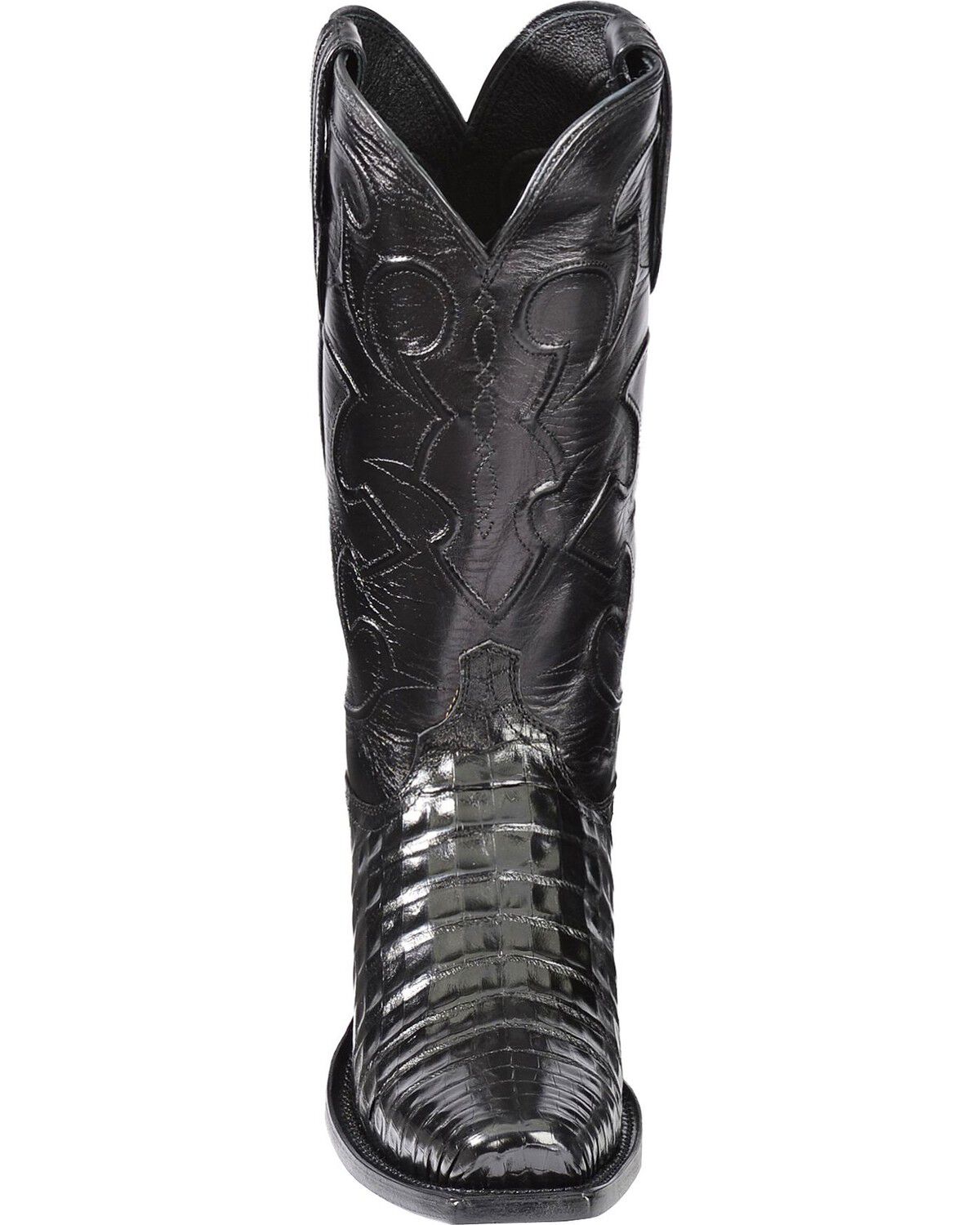 Image #5 - Lucchese 1883 Charles Croc Belly Western Boots - Square Toe, Black, hi-res