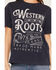 Image #3 - Shyanne Women's Western Roots Short Sleeve Graphic Tee, Navy, hi-res