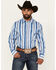 Image #1 - Wrangler Men's Checotah Southwestern Print Long Sleeve Snap Western Shirt - Tall, Blue, hi-res