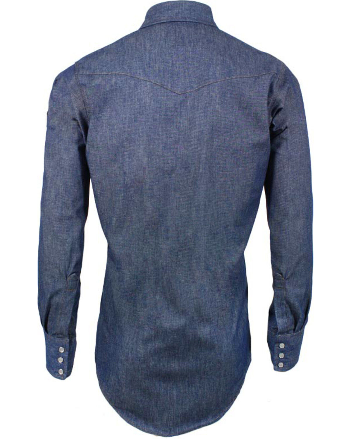 Image #6 - Wrangler Men's FR Long Sleeve Snap Western Work Shirt - Big, Blue, hi-res