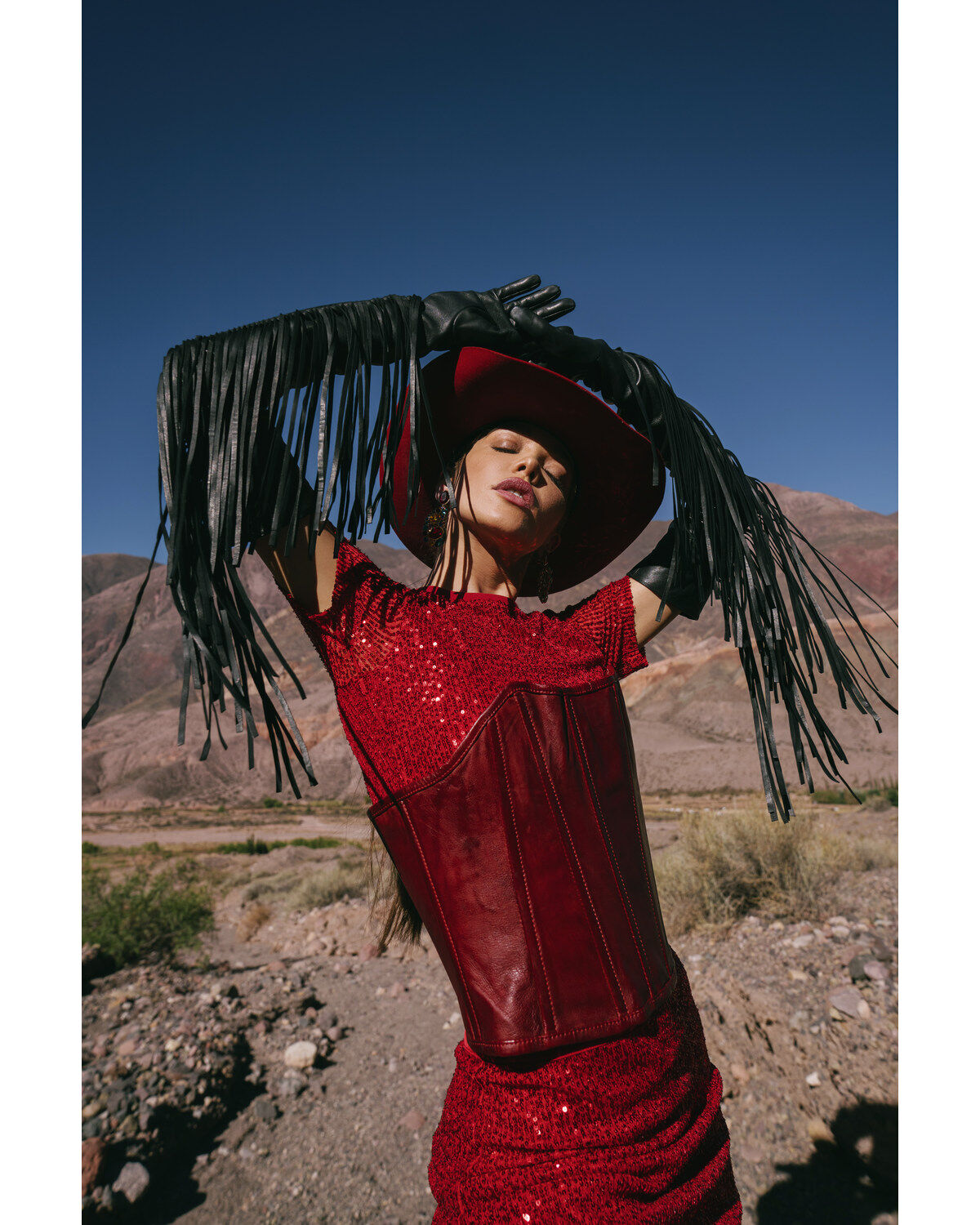 Image #1 - Band of the Free Women's The Lovers Sequin Short Sleeve Top, Red, hi-res