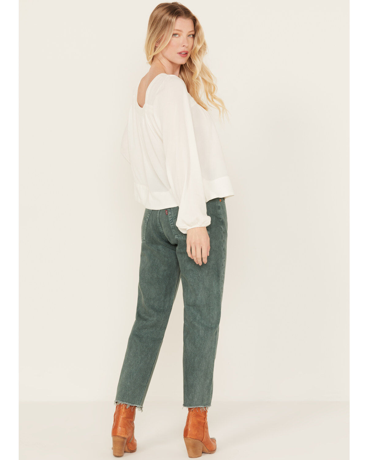 Image #3 - Levi's Premium Women's 501&reg; Original Cropped Jeans, Green, hi-res