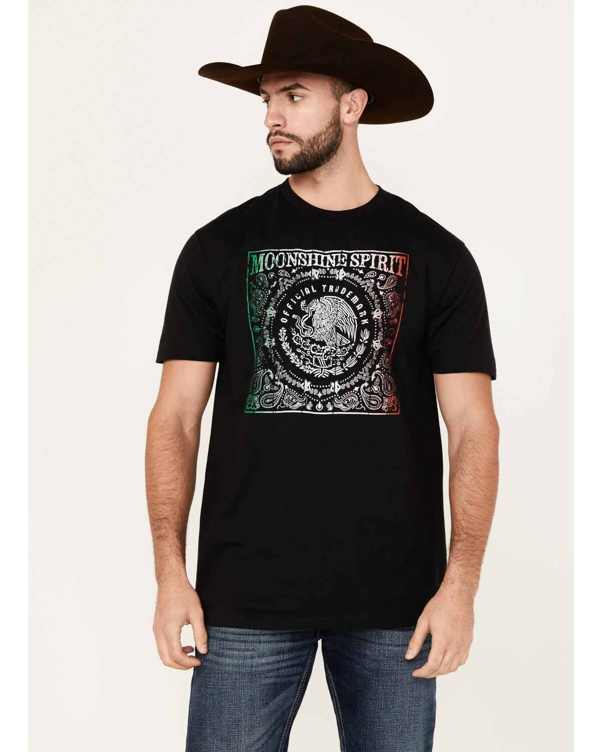 Image #1 - Moonshine Spirit&reg; Men's Official Trademark Short Sleeve Graphic T-Shirt, Black, hi-res