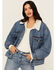 Image #1 - Levi's Women's Medium Wash Sherpa Lined Trucker Denim Jacket, Blue, hi-res