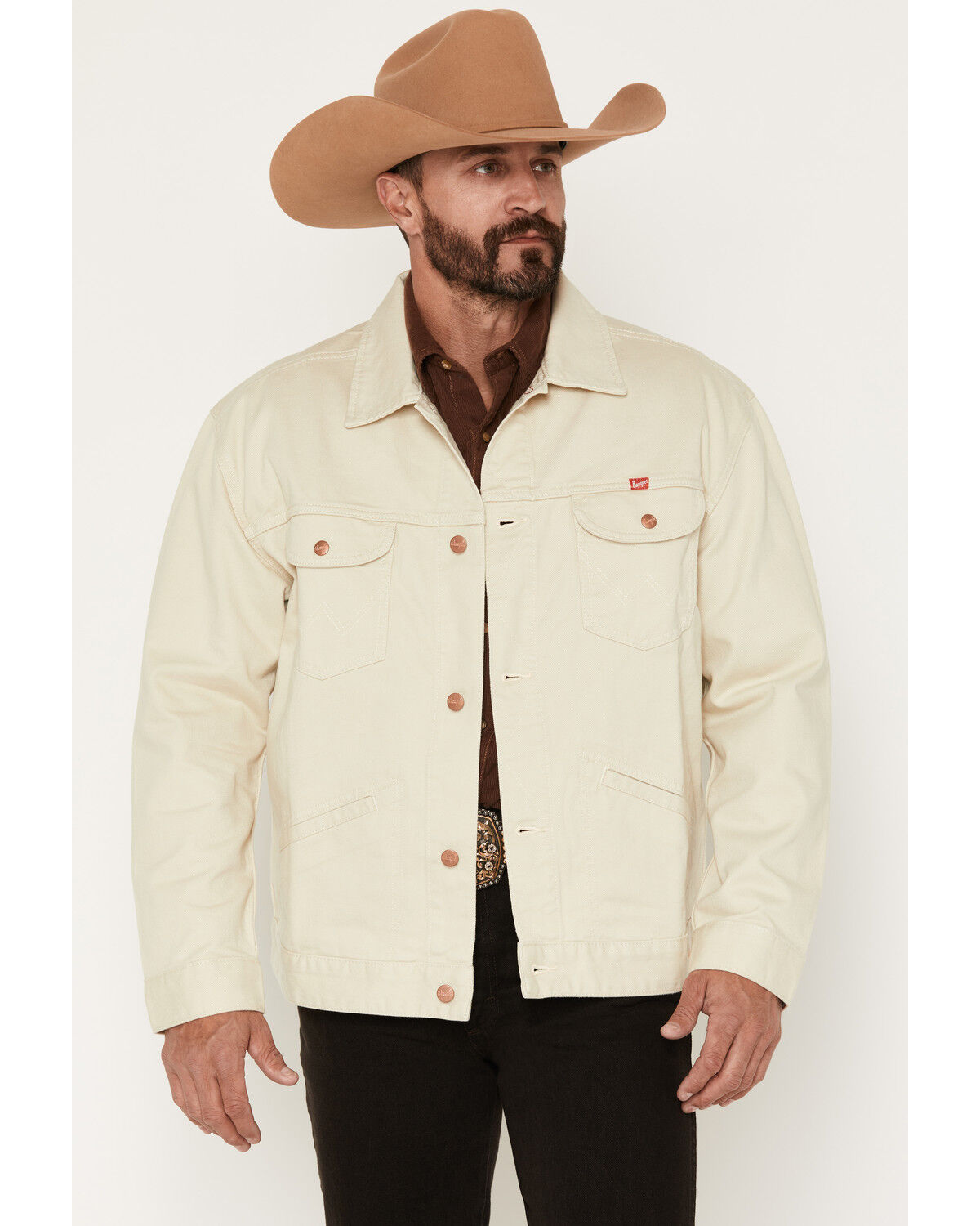 Image #4 - Wrangler X Coors Men's Logo Embroidered Button-Down Jacket, Cream, hi-res