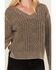 Image #3 - Cleo + Wolf Women's Clark Acid Wash Cable Knit Sweater, Charcoal, hi-res