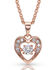 Image #1 - Montana Silversmiths Women's Let's Dance A Little Rose Gold Heart Necklace, Silver, hi-res