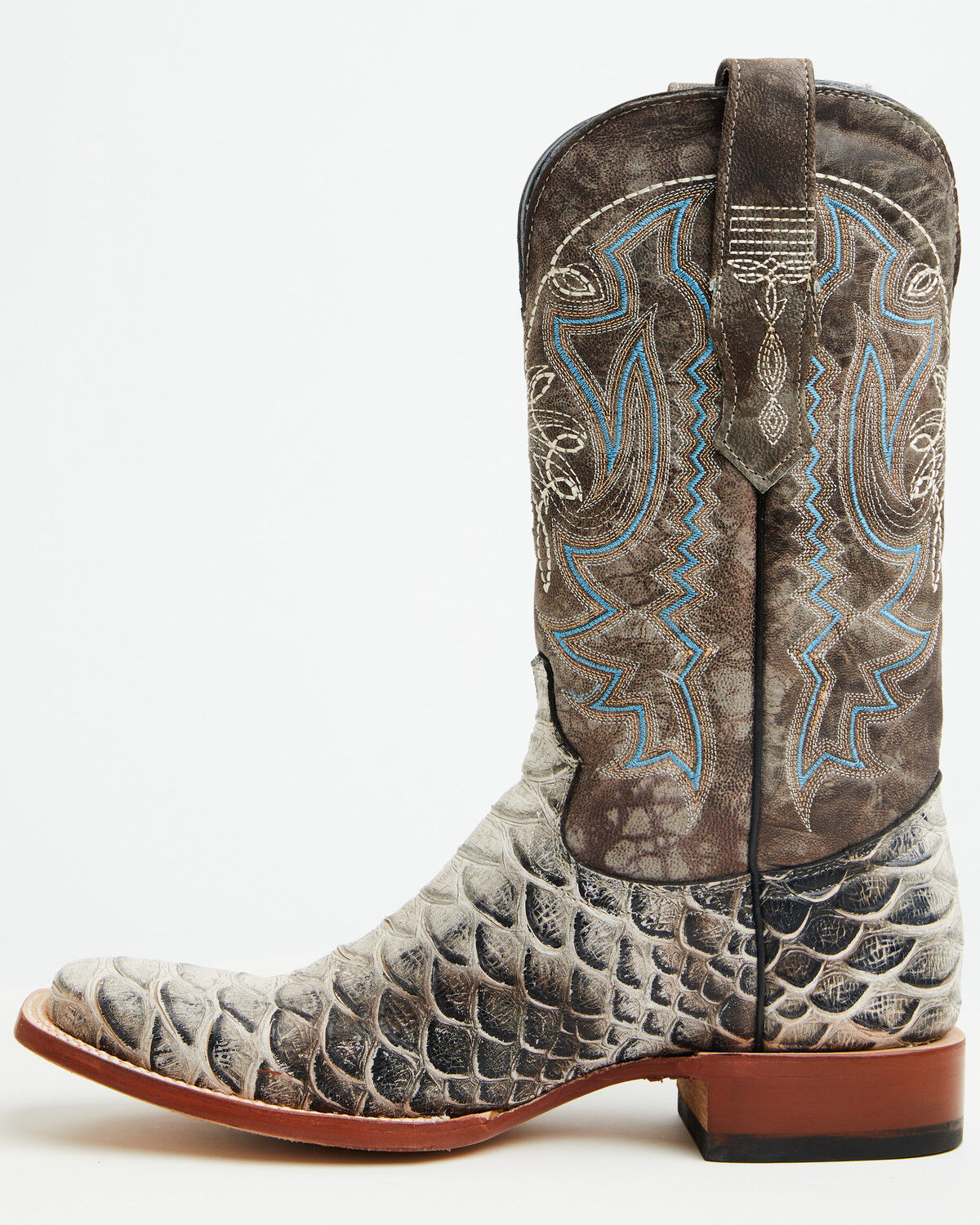 Image #3 - Tanner Mark Men's Python Print Western Boots - Broad Square Toe, Natural, hi-res