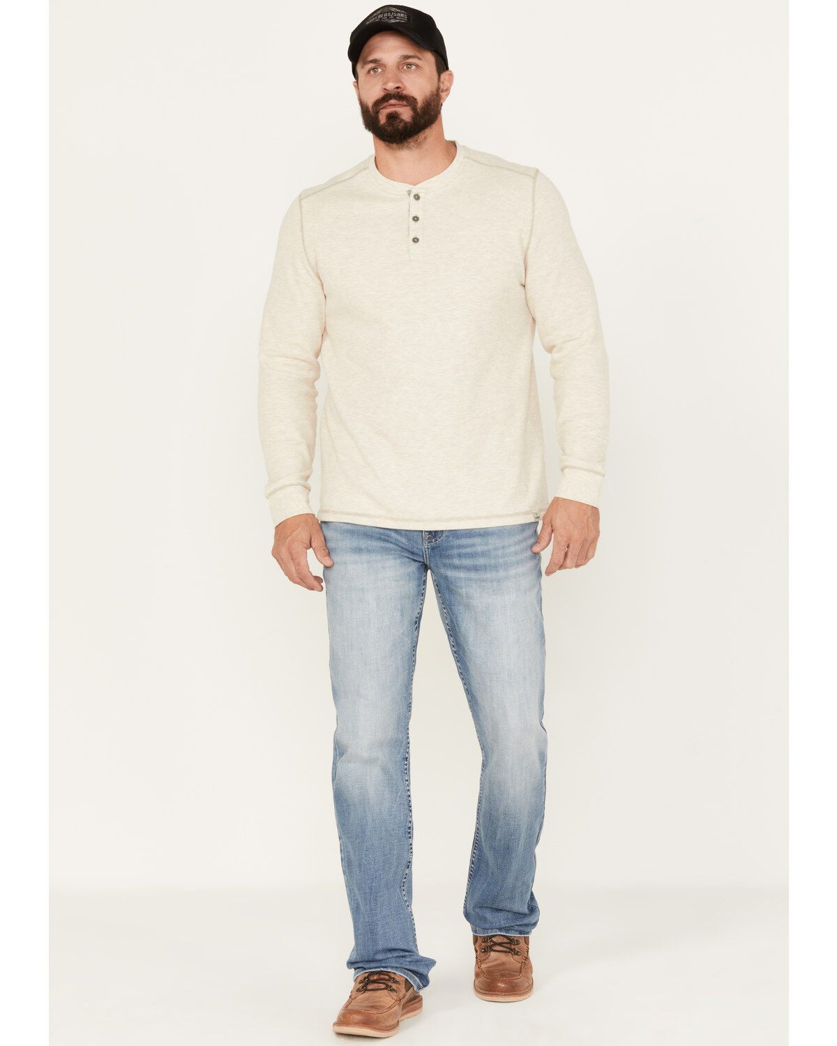 Moonshine Spirit&reg; Men's Fire Water Wash Decker Slim Straight Stretch Denim Jeans, Light Medium Wash, hi-res