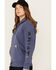 Image #2 - Ariat Women's Rebar Logo Hoodie, Blue, hi-res