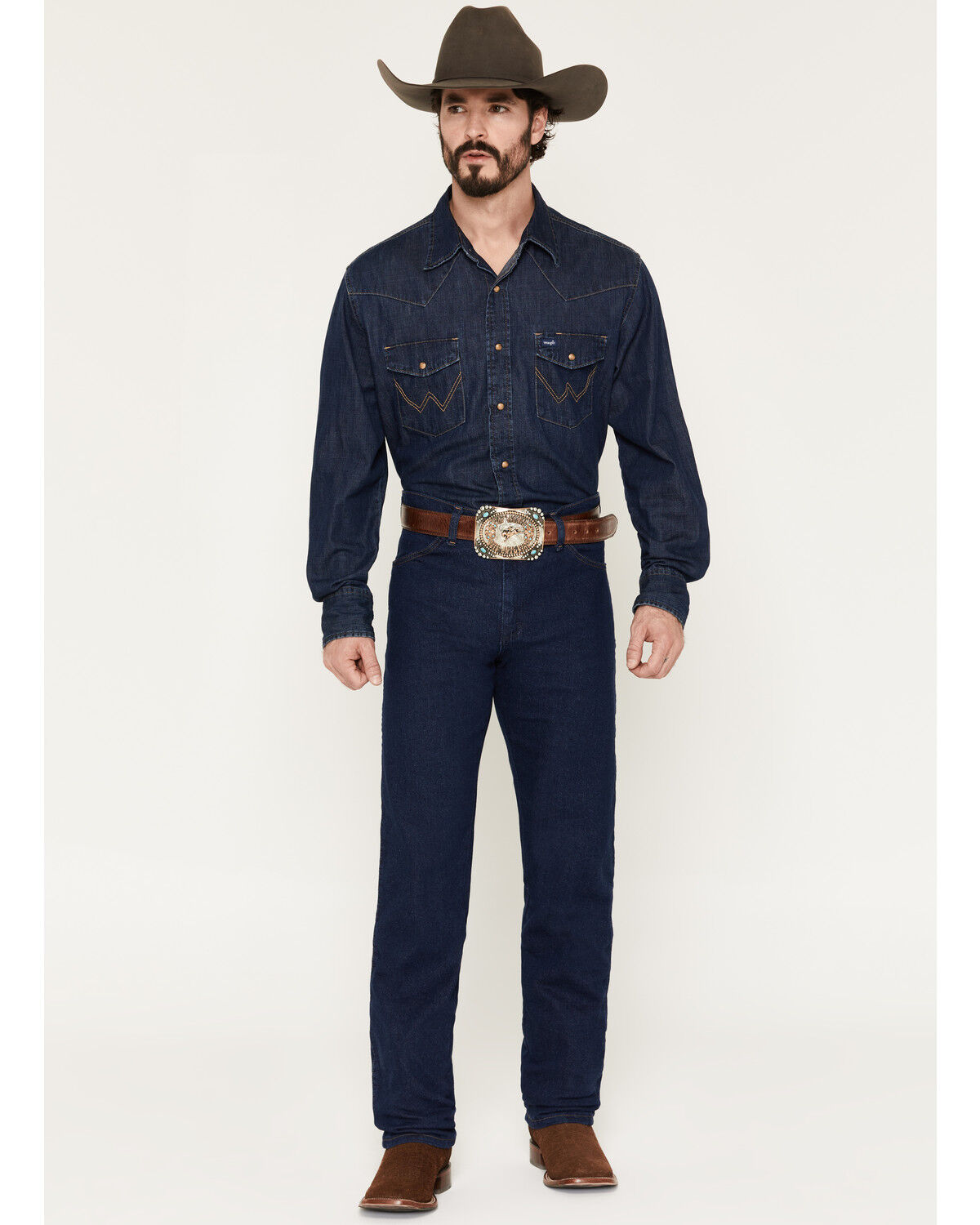 Image #1 - Wrangler Men's 947 Regular Fit Stretch Denim Jeans, Indigo, hi-res