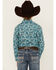 Image #4 - Rock & Roll Denim Boys' Paisley Print Long Sleeve Pearl Snap Stretch Western Shirt , Turquoise, hi-res