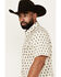 Image #2 - Moonshine Spirit Men's Groove Geo Print Short Sleeve Snap Western Shirt , White, hi-res