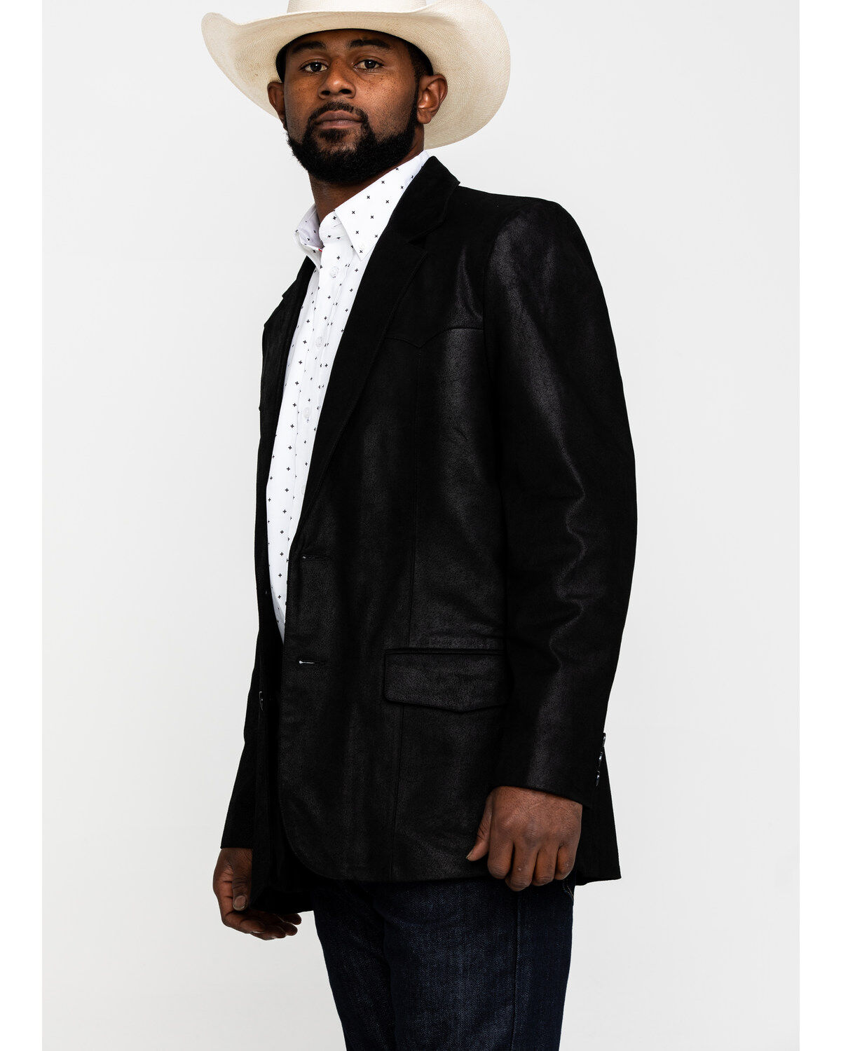 Image #3 - Cody James Men's Black Suede Blazer Jacket - Big & Tall, Black, hi-res