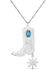 Image #1 - Montana Silversmiths Women's Chiseled Boots & Spurs Turquoise Necklace , Silver, hi-res