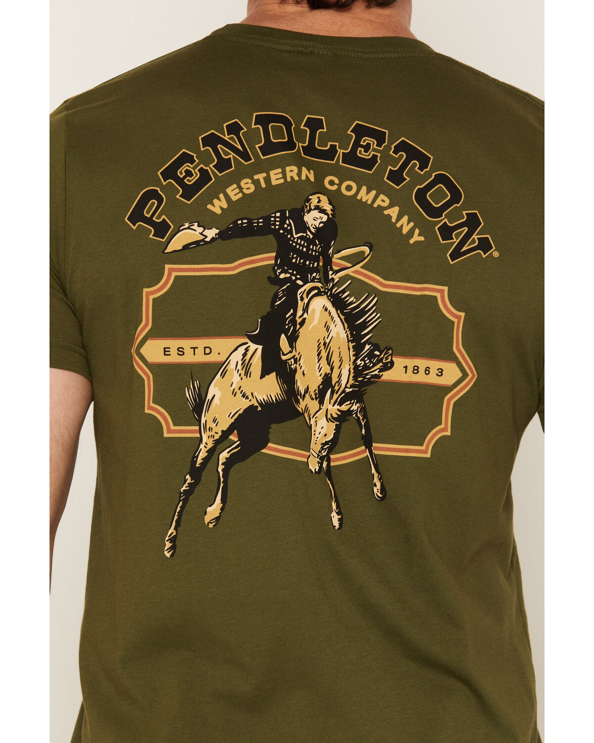 Image #4 - Pendleton Men's Western Company Short Sleeve Graphic T-Shirt, Olive, hi-res