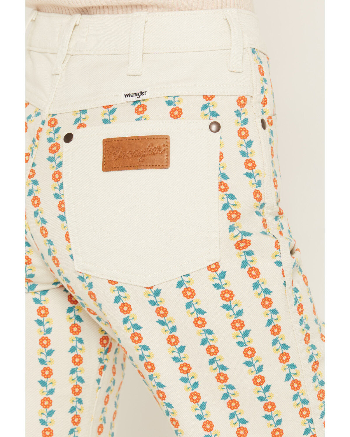 Image #4 - Wrangler Women's Folksy Floral Print High Rise 70s Flare Stretch Denim Jeans, Multi, hi-res