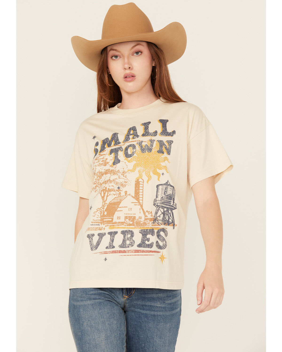 Cleo + Wolf Women's Oversized Short Sleeve Graphic Tee, Sand, hi-res