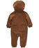 Image #2 - Carhartt Infant Boys' Fleece Zip Front Long Sleeve Coverall, Medium Brown, hi-res