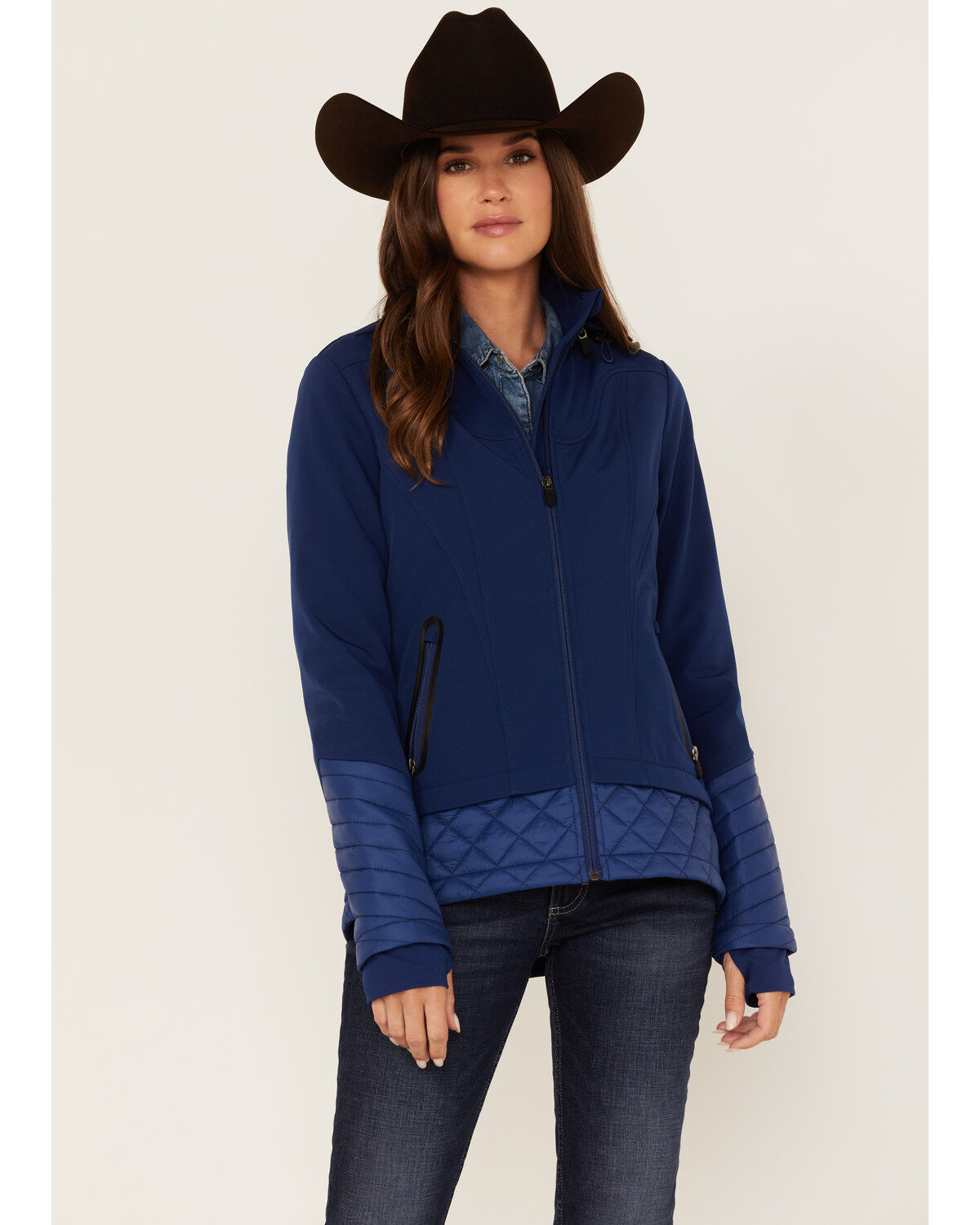 Image #1 - RANK 45&reg; Women's Seliana Hooded Hybrid Softshell Jacket, Royal Blue, hi-res
