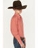 Image #2 - Cinch Boys' Geo Long Sleeve Button-Down Western Shirt, Red, hi-res