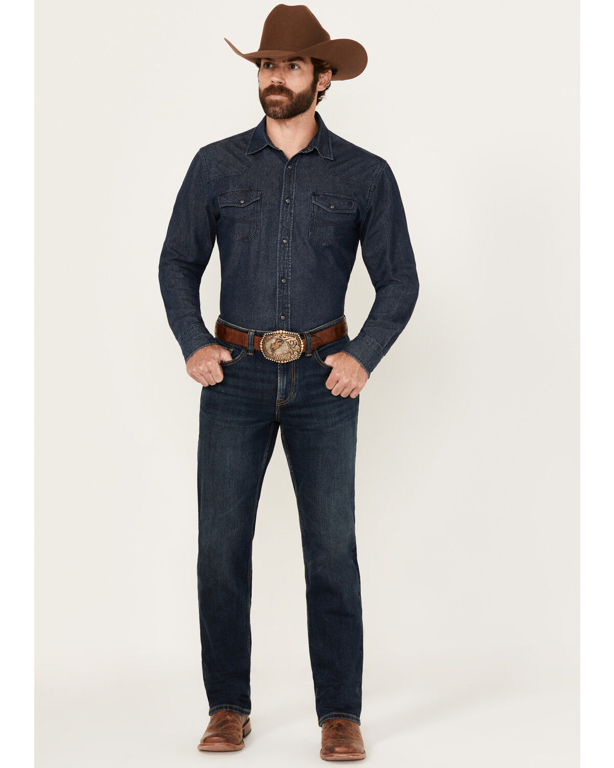 Image #1 - RANK 45&reg; Men's Calico Wash Ambush Slim Straight Stretch Denim Jeans, Dark Wash, hi-res